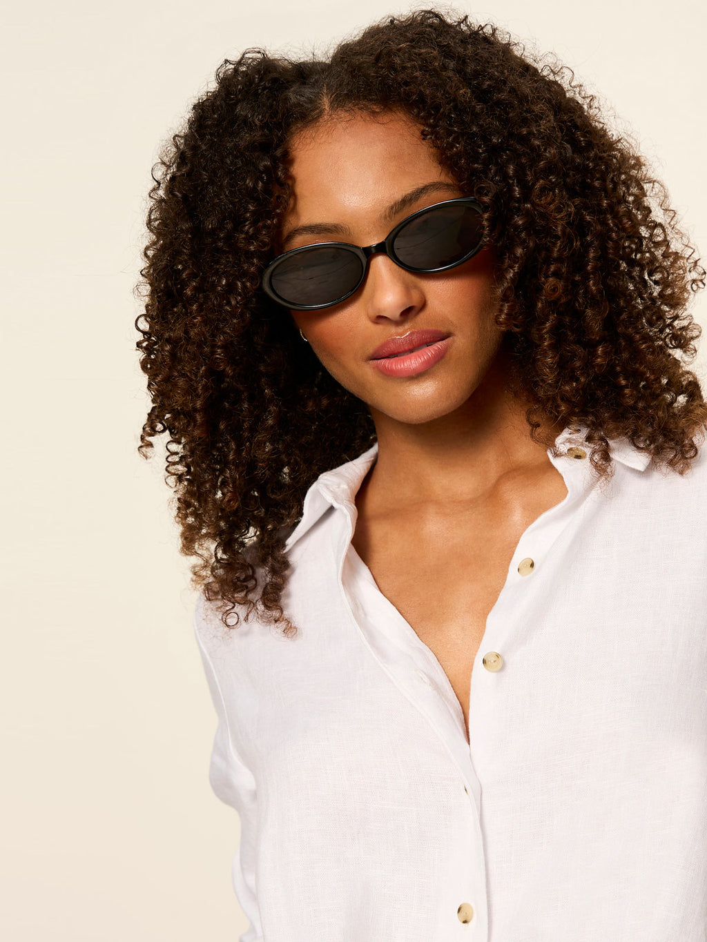 More Love Linen Tie Top White