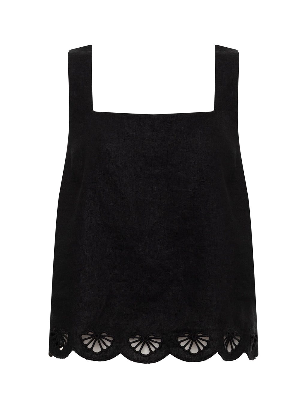Almost There Linen Top Black Extended Sizing
