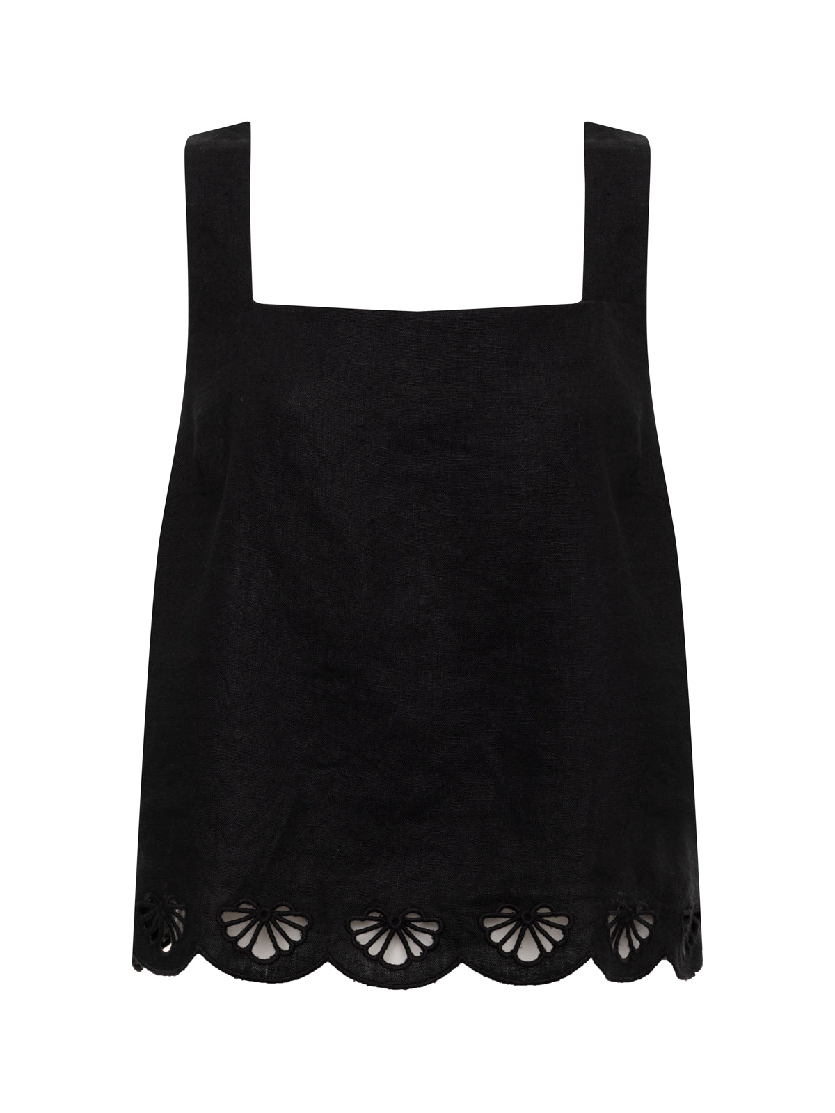 Almost There Linen Top Black Extended Sizing