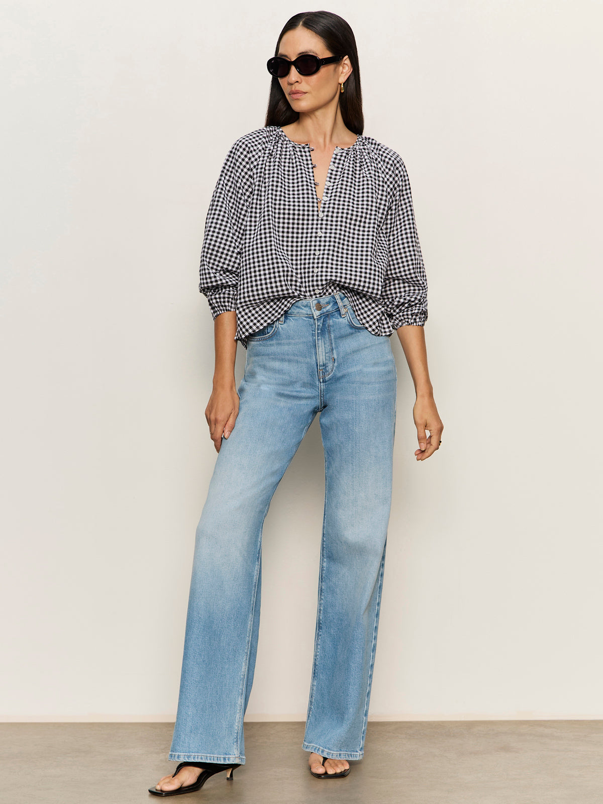 Perfect Gingham Button Blouse Picnic