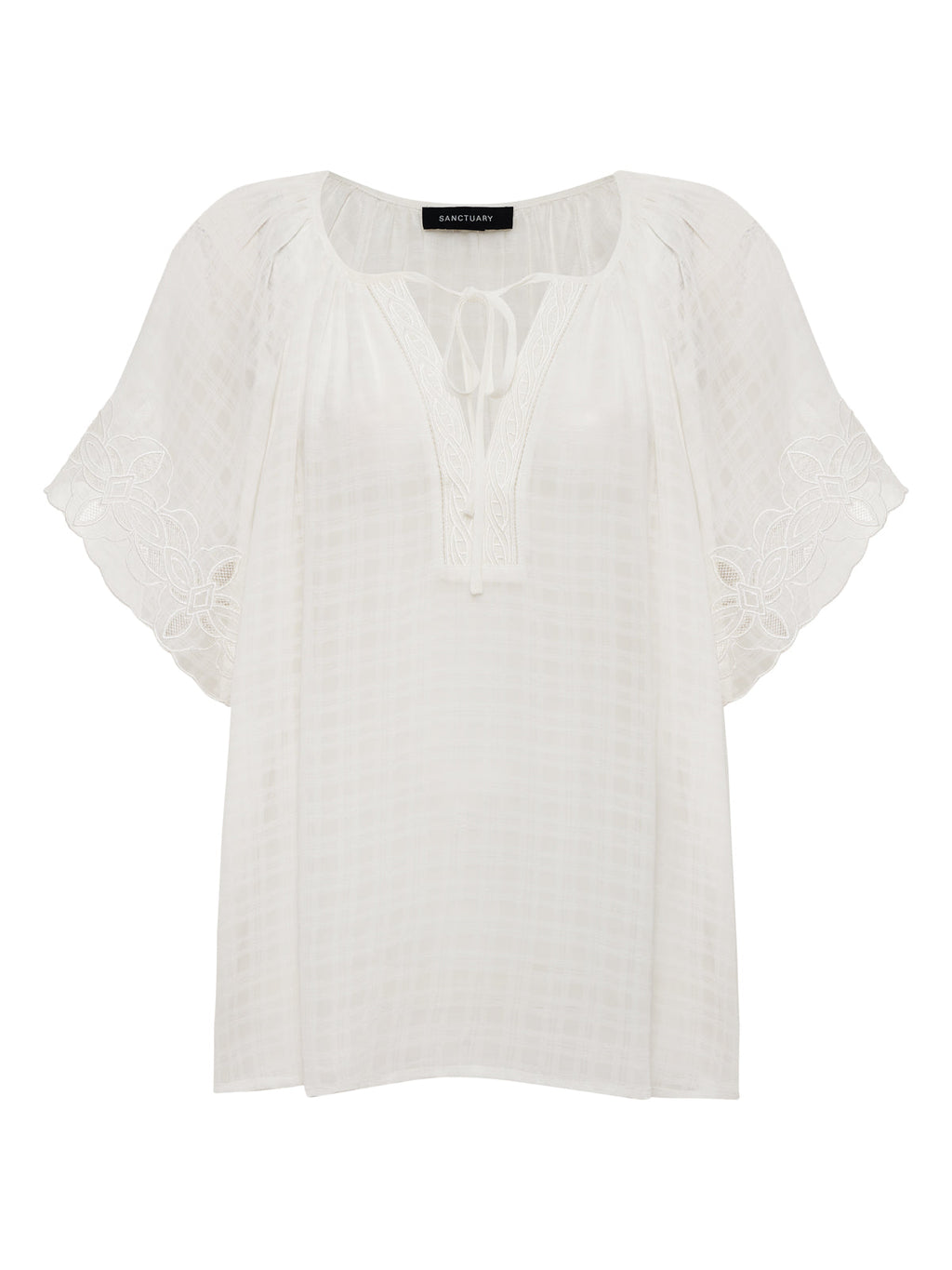 Easy Brunch Embroidered Blouse Chalk