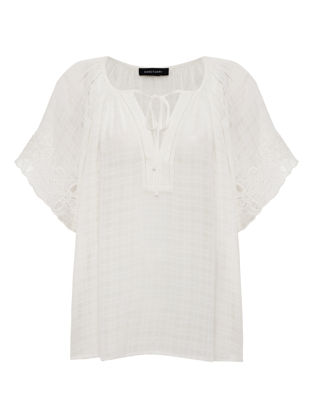 Easy Brunch Embroidered Blouse Chalk
