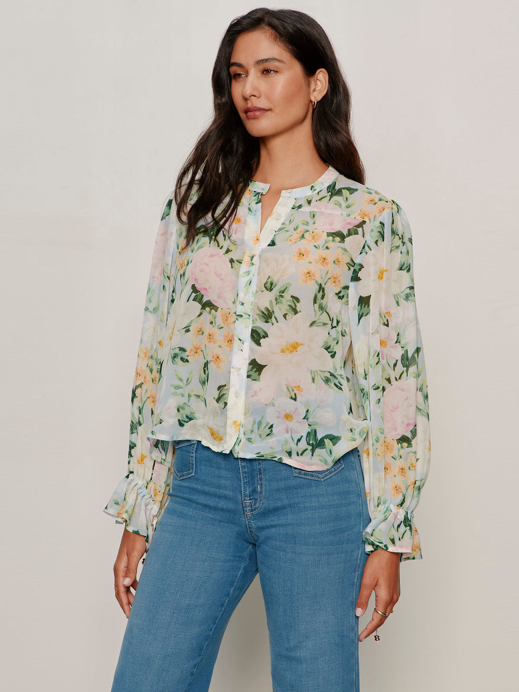 Femme Muse Button Blouse Spring Floral