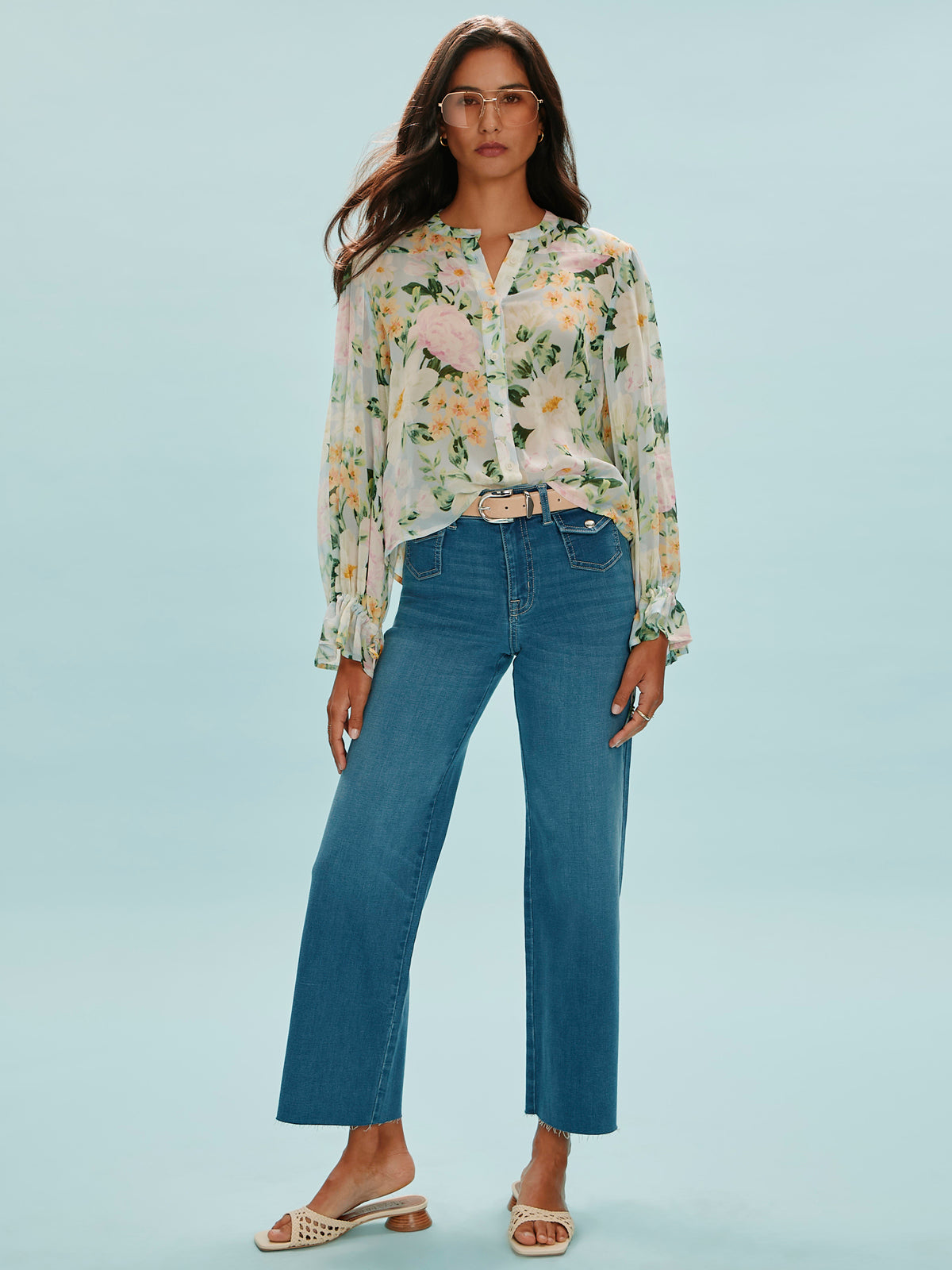 Femme Muse Button Blouse Spring Floral