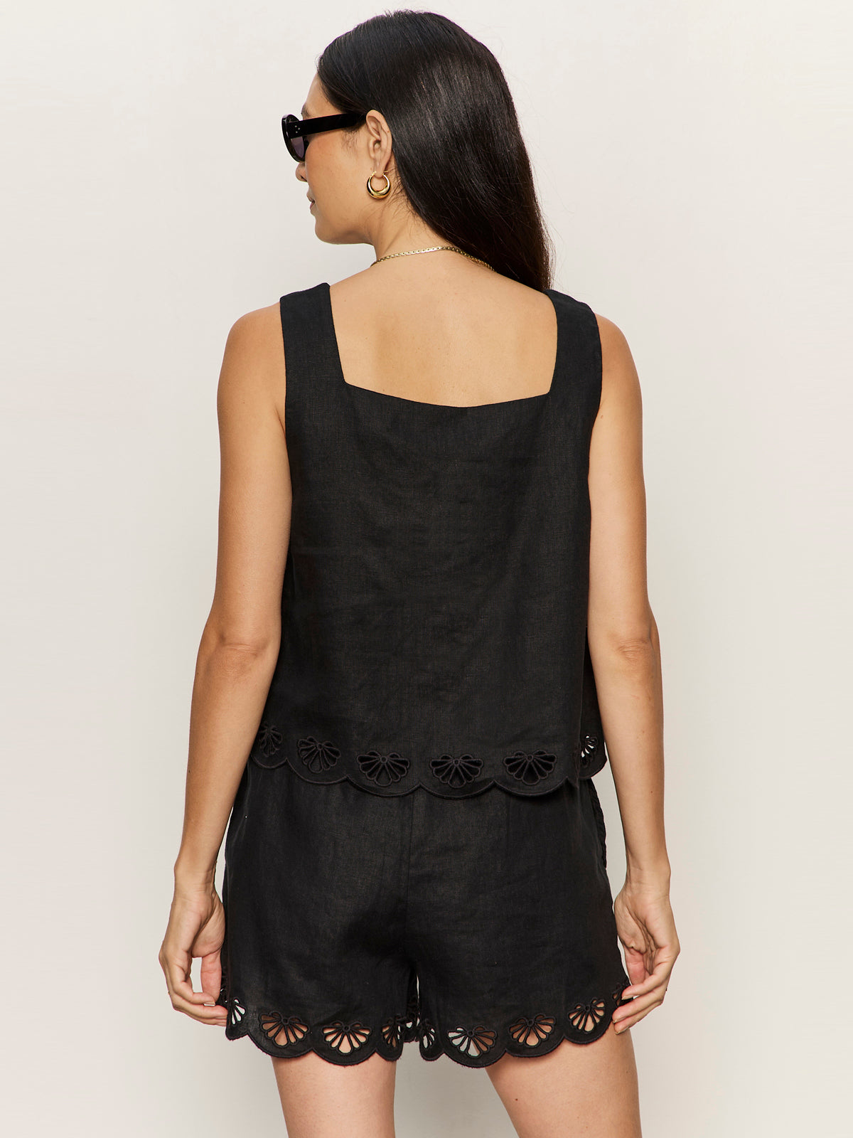 Almost There Linen Top Black