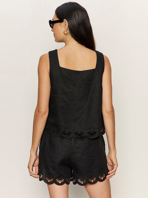 Almost There Linen Top Black