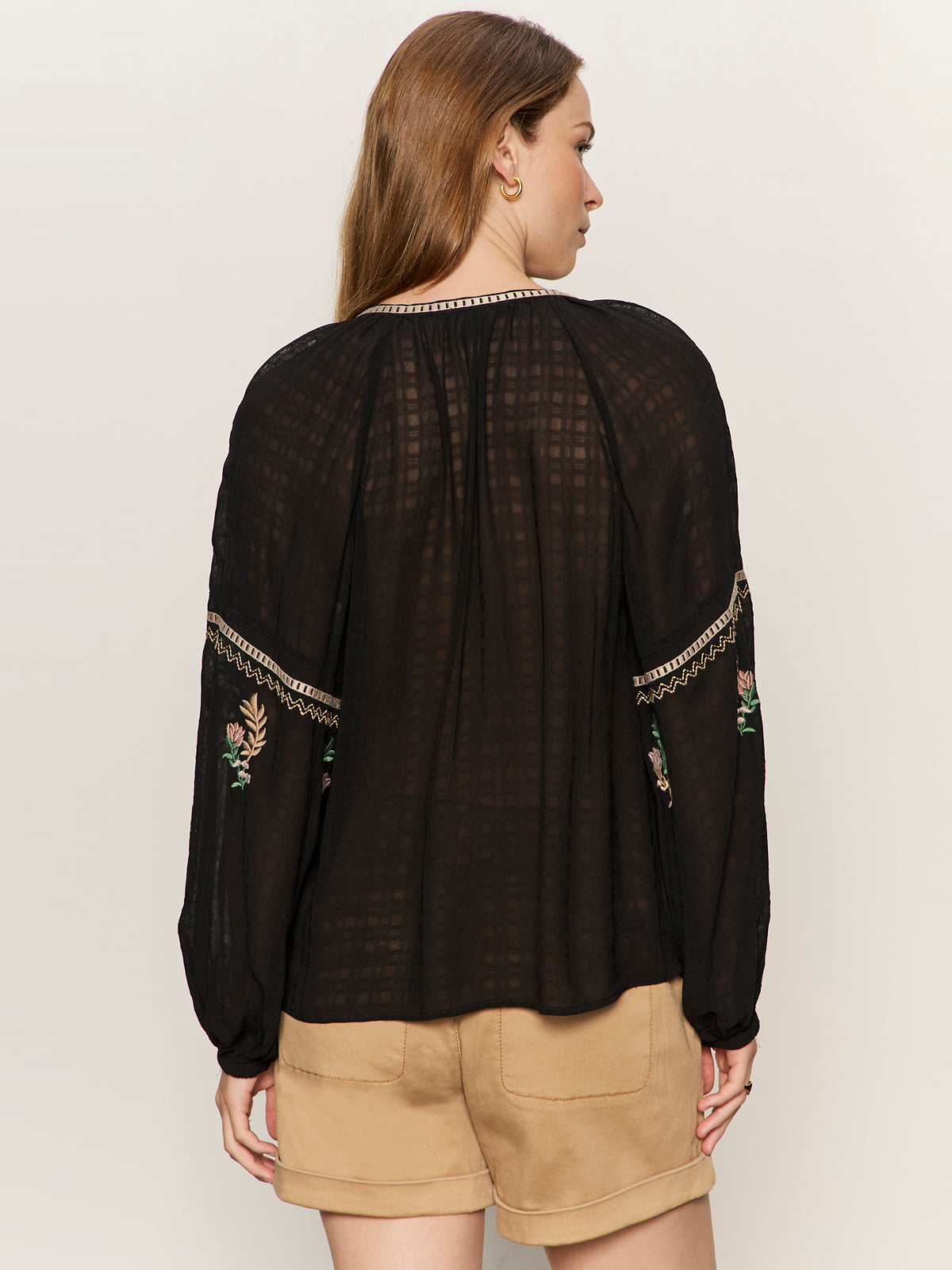 Raye Embroidered Blouse Black