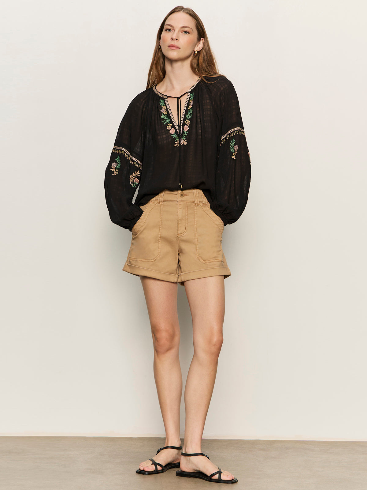 Raye Embroidered Blouse Black