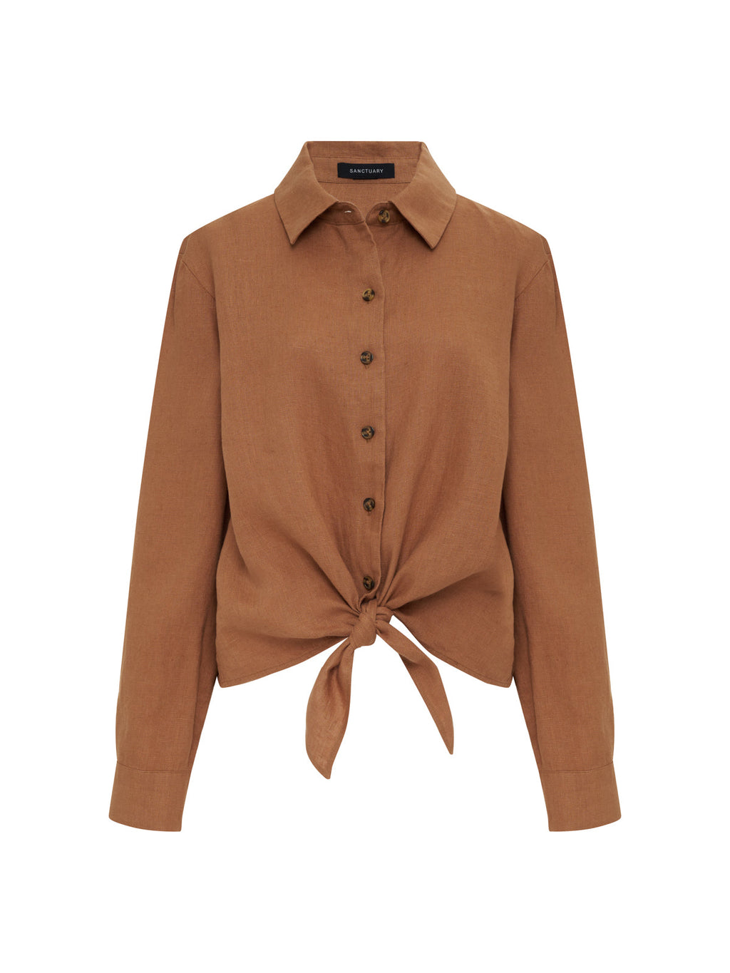 More Love Linen Tie Top Toasted Coconut