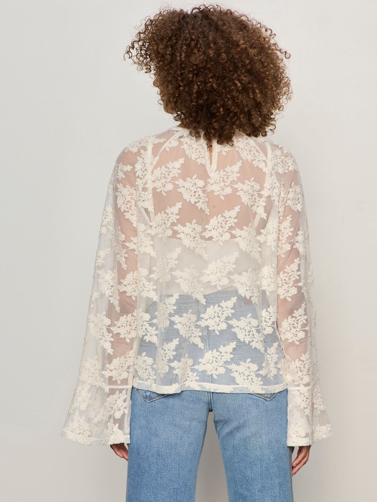 Boho Lace Top Vintage Ivory