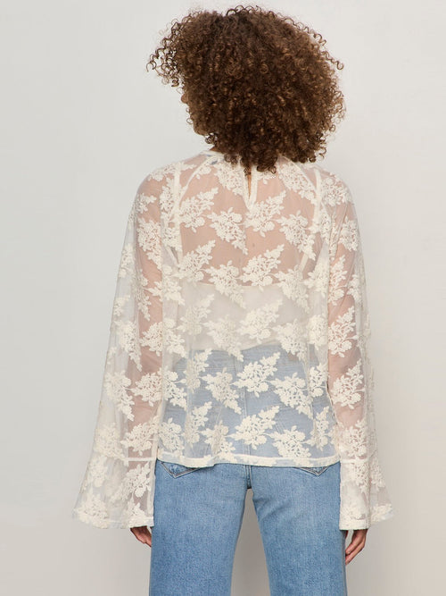 Boho Lace Top Vintage Ivory