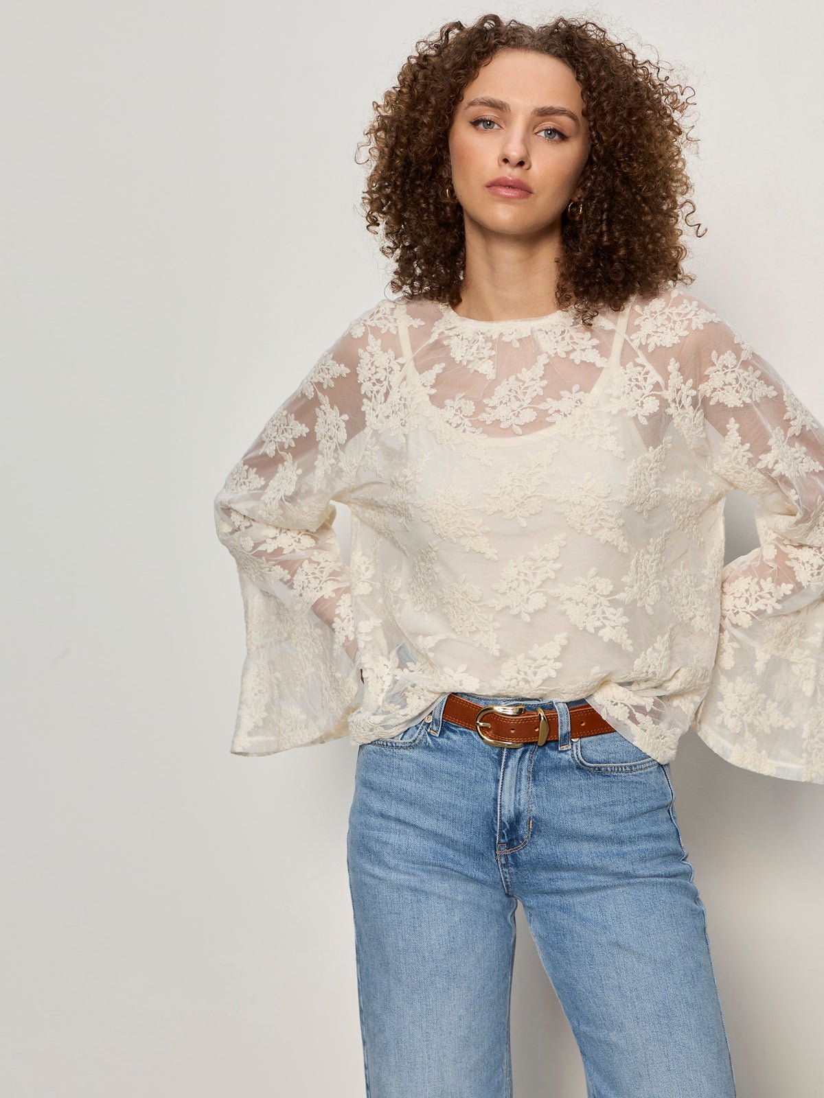 Boho Lace Top Vintage Ivory