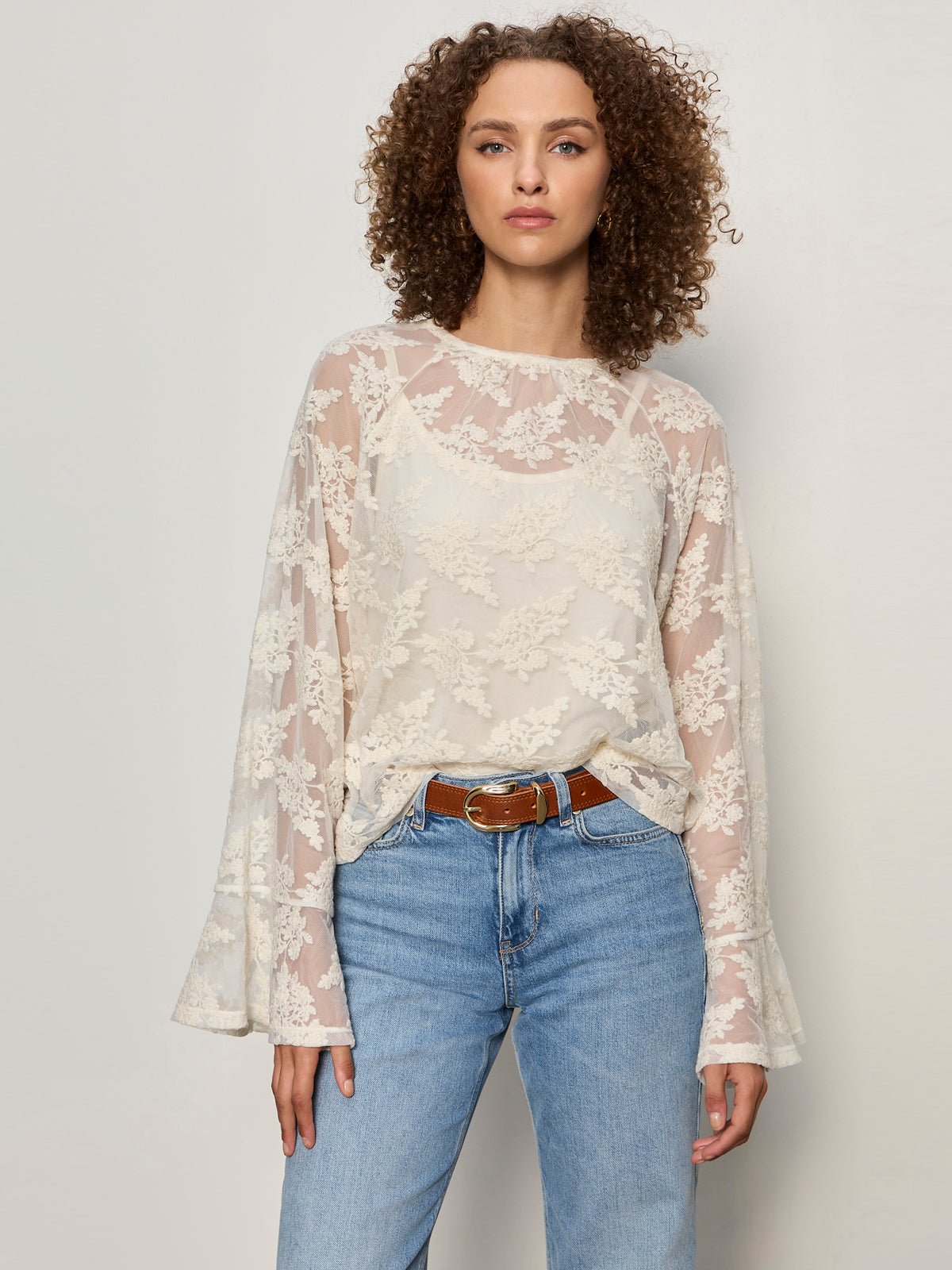 Boho Lace Top Vintage Ivory