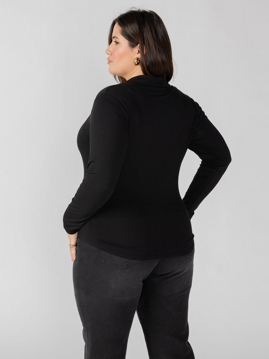 Dreamgirl Knit Button Up Top Black Extended Sizing