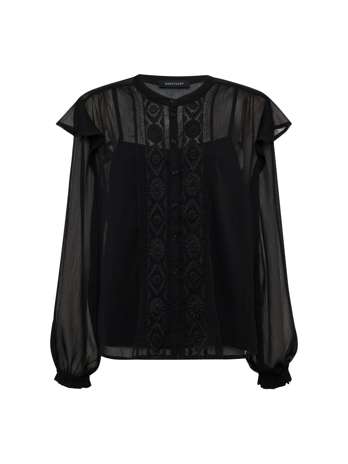 Nostalgia Embroidered Blouse Black