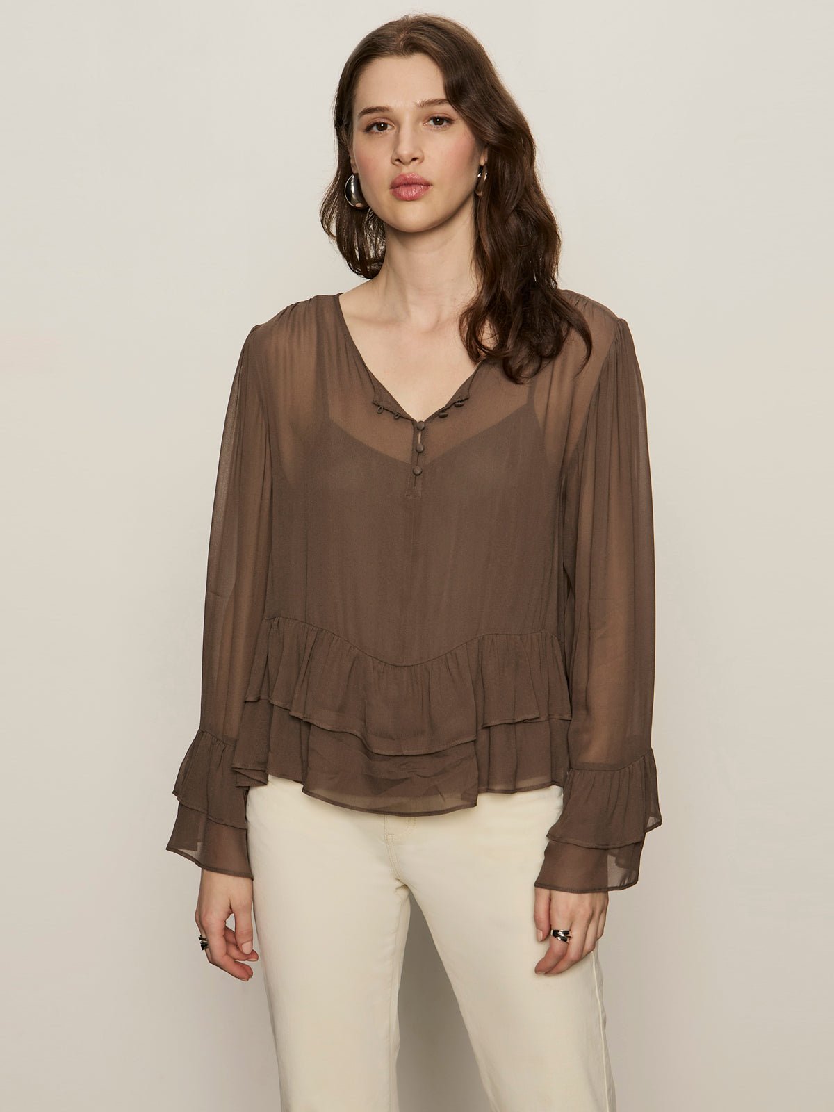 There She Goes Blouse Morel